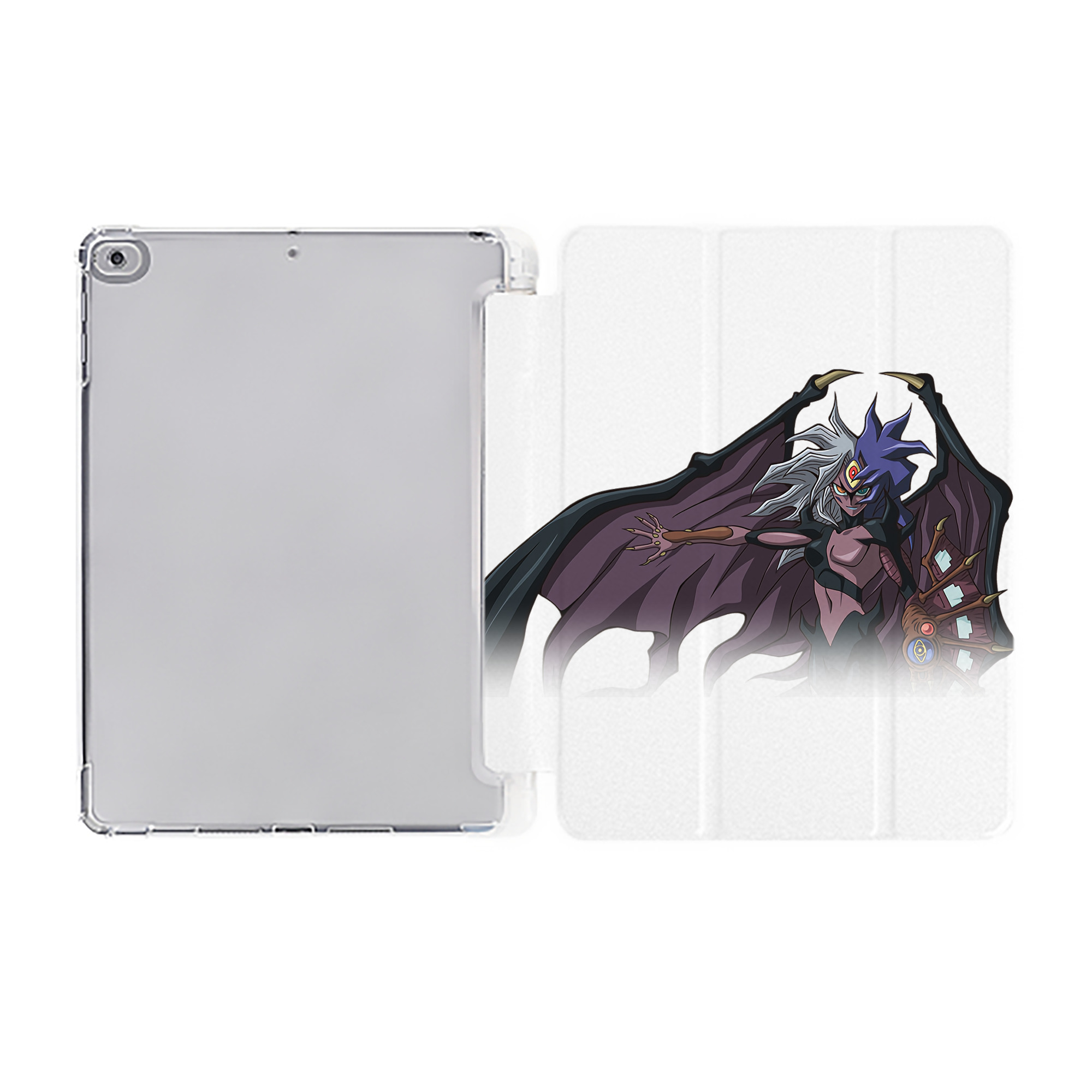 （画像用） 遊☆戯☆王 Yu-Gi-Oh! IPad ケース ペン収納付き 三つ折りスタンド PUレザー×シリコン 対応機種9.5/10.5/10.9インチ